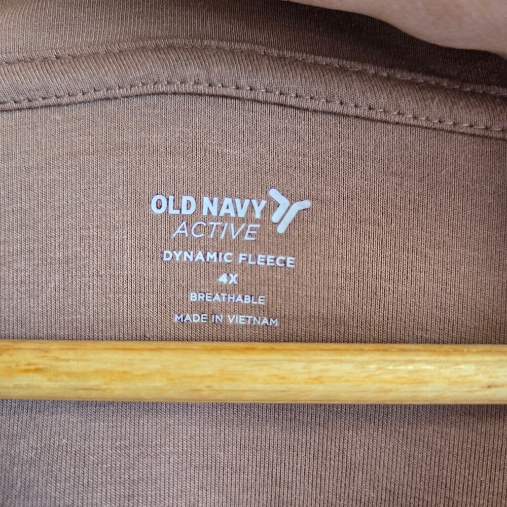 Old Navy Half Zip Scuba Jacket NWT 4X Rare Earth Brown Dynamic Fleece Sweatshirt - Picture 5 of 6